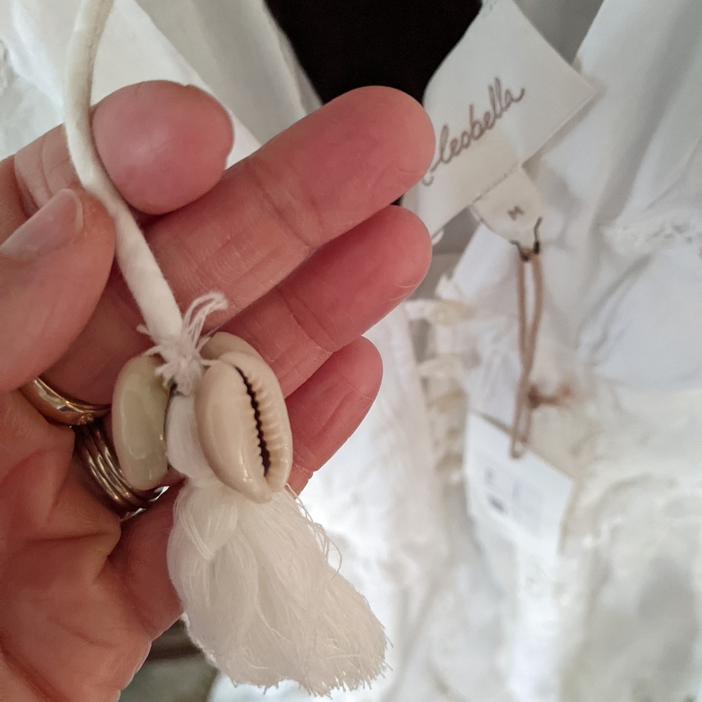 Cleobella White Eyelet V-Neck Midi Dress - Picture 13 of 16